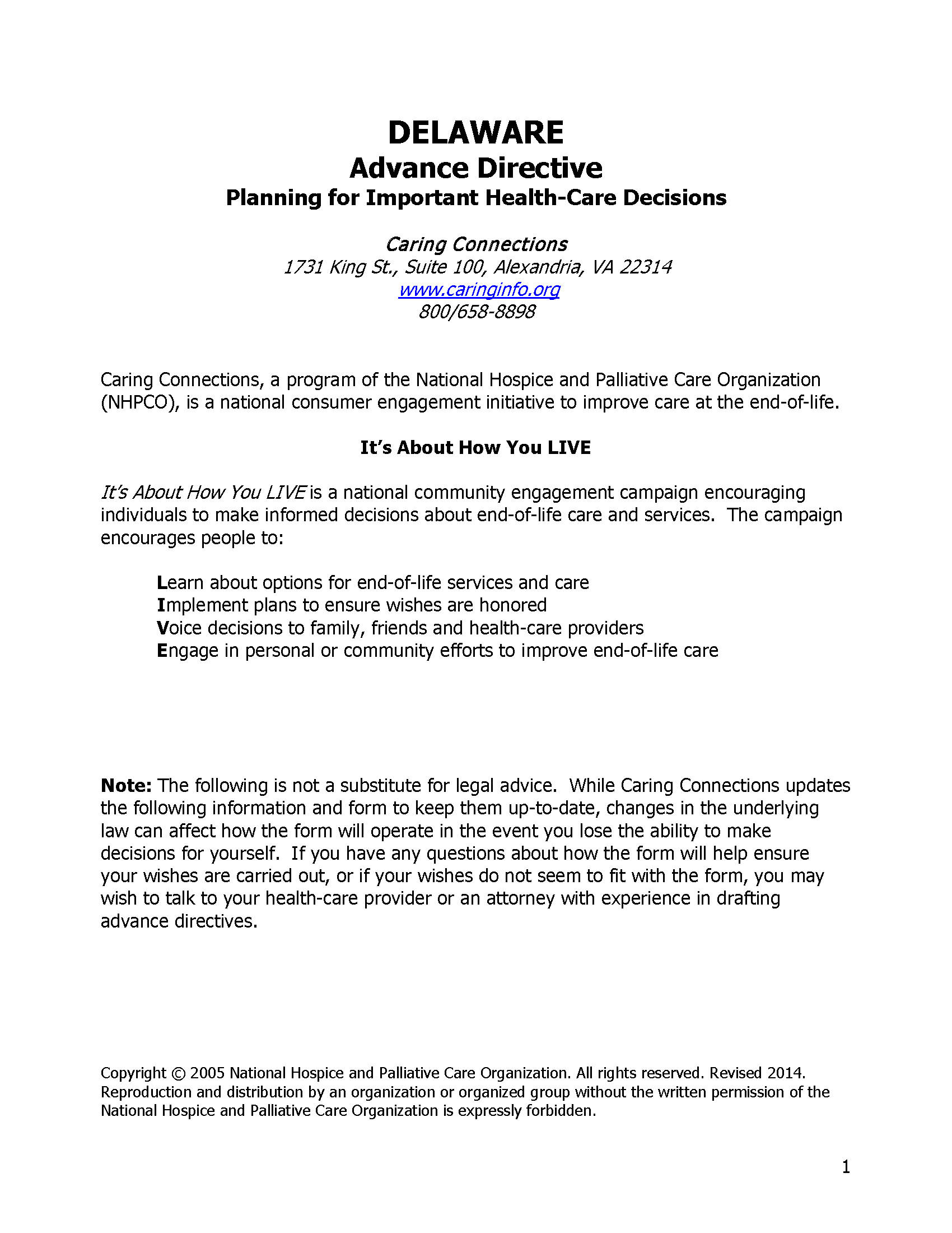 Free Delaware Advance Directive Form (Medical POA + Living Will) | PDF free-delaware-advance-directive-form-medical-poa-living-will-pdf