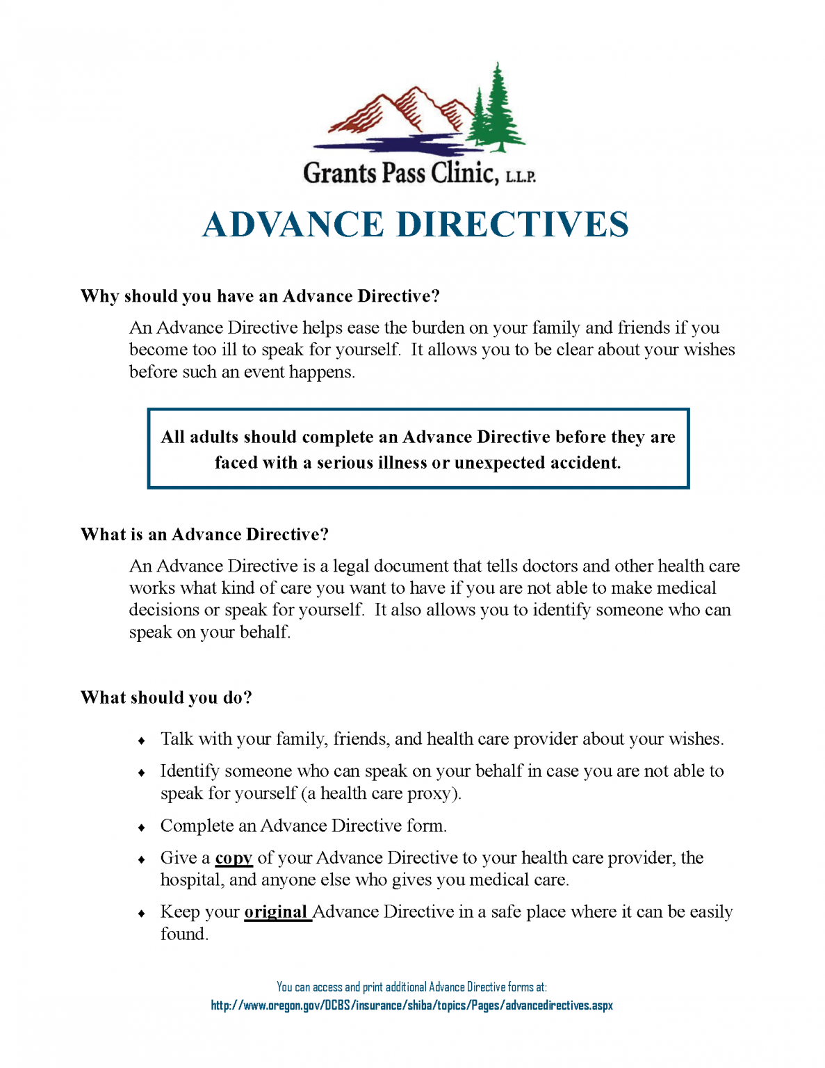 Free Oregon Advance Directive Form (Medical POA + Living Will) PDF